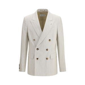 Dries Van Noten Men Barry Blazer In A Cotton And Linen Herringbone Blend